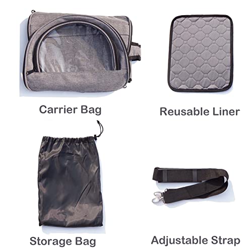 Rabbit Carrier, Small Pet Carriers for Guinea Pig Hamster Bird Bunny Bearded Dragon Kitty, Animal Bag with Stable Handle and Waterproof Pad, Easy Travel and Vet Visit-Small - size: Small