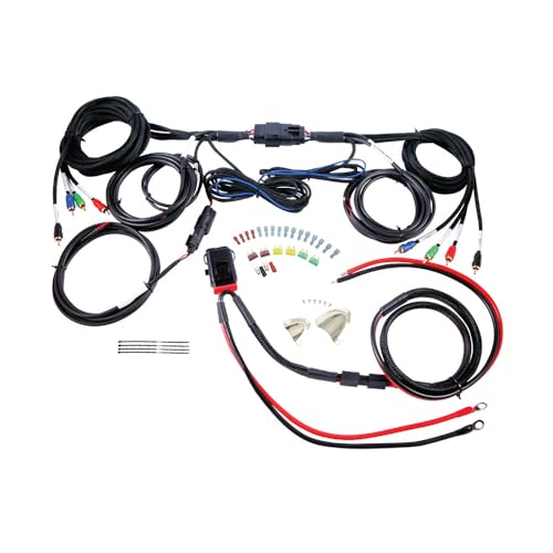 Diamond Audio MSHR4-4-Ch Audio Wiring Kit, Suitable for Motorcycle, Specific Replacement, 8 Gauge Power and Ground Battery Connections - style: HR4