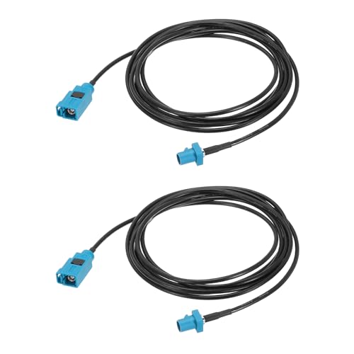 uxcell 2Pcs Antenna Extension Cable, 6.6ft/2m Fakra-Z Male to Fakra-Z Female RF Coax Cable for Car Stereo Head Unit GPS Navigation FM AM Radio RG174 - size: 6.6ft/2m