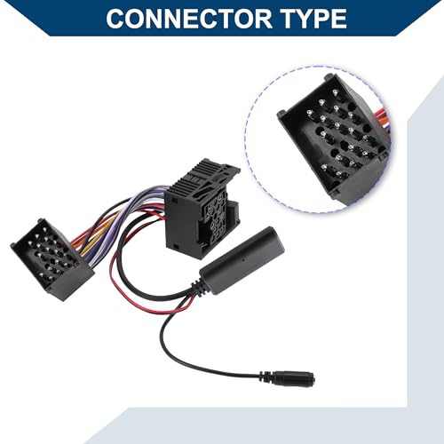 Stereo Radio Harness with Microphone Handsfree for BMW E46 3 Series AUX Adapter Music Cable Convenient 11.5cm 1 Set Black
