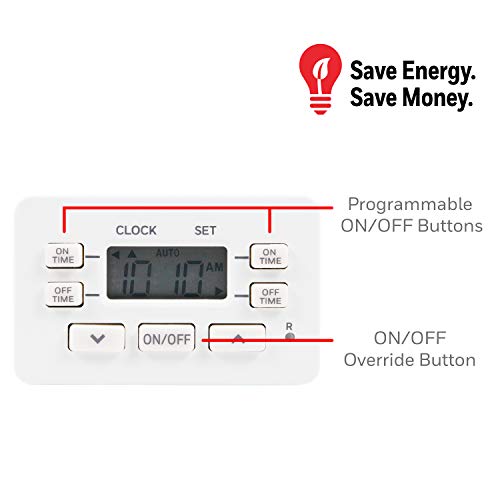 UltraPro 24hr Digital Bar , 1-Polarized Timer Outlet, 2 Programmable ON/OFF Cycles Plug Timer, 125VAC Light Indoor, Lamp , Timers For Electrical Outlets, White, 1 Pack, 45184 - style: Timer