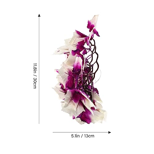 POPETPOP Reptile Plants for Terrarium : Resin Artificial Aquarium Plants with Suction Cup for Turtle Gecko Snake, 11.81x4.72x 0.78 inch