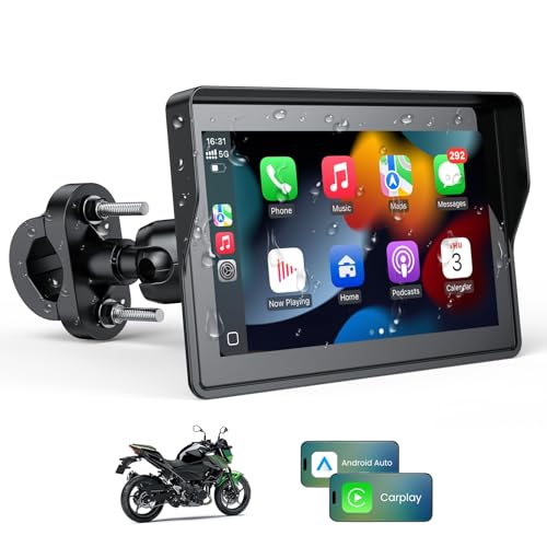 WonVon 5 Inch Motorcycle Carplay GPS Navigation System with Apple Carplay and Android Auto Portable Screen with Dual Bluetooth, Navigation, Siri, Google Assistant（Not Inchluded TPMS） - color: 5 Inch
