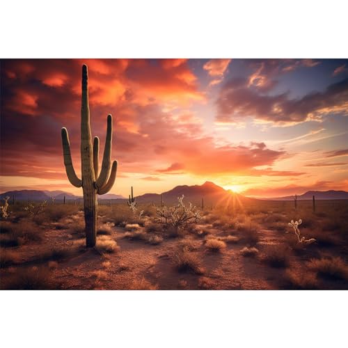 Reptile Tank Backdrop Sunset Desert Terrarium Background Saguaro Cacti Silhouetted Against Sunset Sky Rugged Terrain Vibrant Desert Colors Jungle Landscape Tank Backdrop 24x12in - color: Cacti Green, size: 24(W)x12(H)inches/ 60(W)*30cm(H)