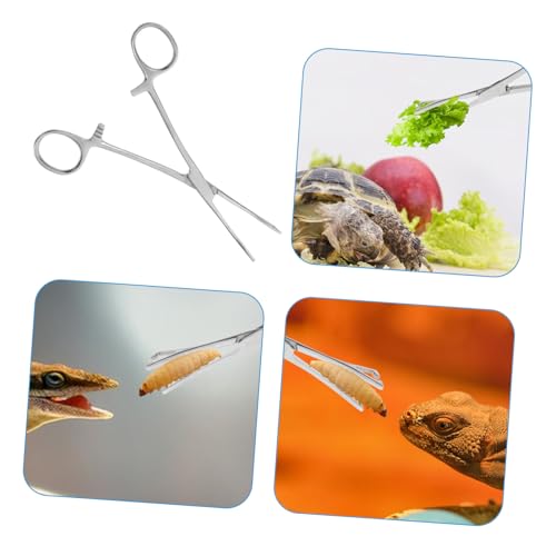 Stainless Steel Reptile Feeding Tongs Grip Long Handle Tweezer Tool for Snakes Lizards and Other Reptiles Terrariums Gentle and Durable Feeding Clamp