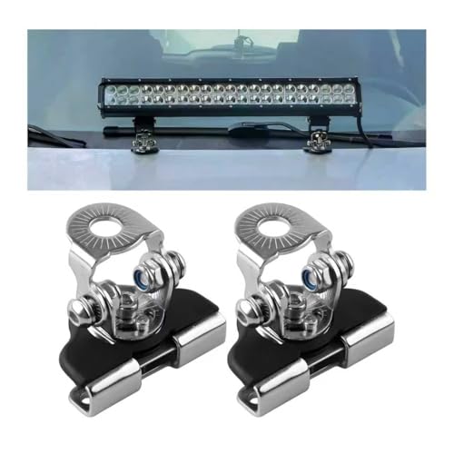2 PCS LED Light Bar Mounting Brackets, Adjustable Car Pillar Hood Lamp Mount Holder with Hex Wrenches, Universal Work Light Bar Fixing Bracket for Off-Roads Trucks SUVs (Silver) - color: Silver