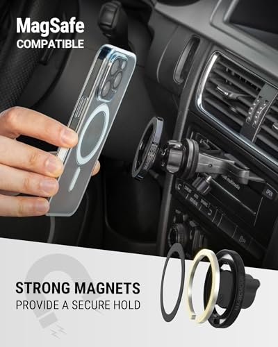 Scosche SMS1CD MagSafe CD Slot Phone Mount, Adjustable Magnetic Cell Phone Holder for Car CD Player, Compatible with iPhone 16 15 14 13 12 Pro Max Mini Plus, Mag Safe Case & More with MagSafe Ring - size: 1 Pack, style: CD Slot