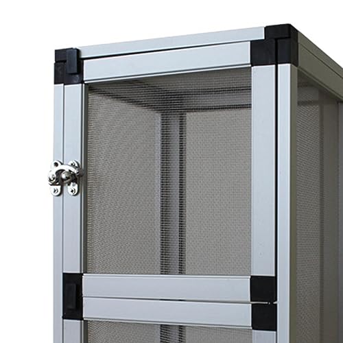 Reptiles Habitat Breeding Box Reptile Tank Portable Reptile Cage Air Screen Cages for Transport Small Animal Hamsters Crickets Gerbils, Silver - color: Silver