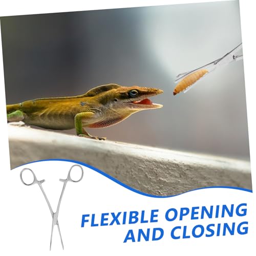 Stainless Steel Reptile Feeding Tongs Grip Long Handle Tweezer Tool for Snakes Lizards and Other Reptiles Terrariums Gentle and Durable Feeding Clamp
