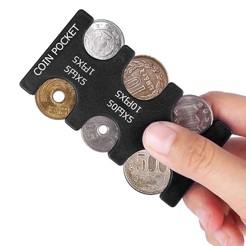 Coin Collection Purse Wallet Organizer Holder for Car Coin Changer Holder Mini Japan Coin Dispenser Plastic Storage Box - color: Black