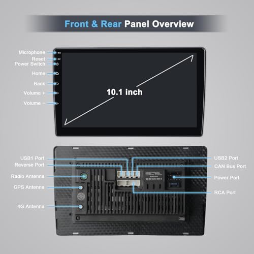 Doreon Car Stereo for Toyota Tundra 2007–2013, Sequoia 2008-2018, 10.1" HD Touch Screen, Android 15, 6GB RAM 128GB ROM, Wireless CarPlay & Android Auto, Bluetooth 5.0/WiFi 6, GPS, HD Backup Camera