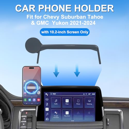 Car Phone Holder Compatible with Chevy Suburban Tahoe/GMC Yukon Accessories 10.2-inch Screen Fixed Clip, Magnet Cell Phone Mount Compatible with MagSafe 360° Rotation Phone Automobile Cradles - size: 21-24 Chevy Suburban / GMC Yukon