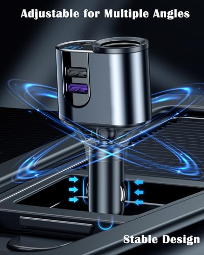LIHAN USB C Fast Car Charger, 12V/24V Cigarette Lighter Socket Splitter