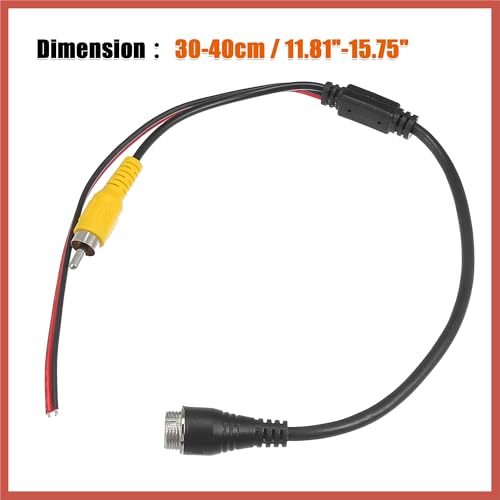 ACROPIX 2pcs Car Camera Adapter 4 Pin to RCA Adapter M12 4-Pin Male to RCA AV Male with Trigger Wire Connector Wire Monitor Video Cable Car Parts