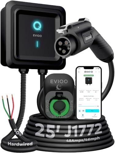 EVIQO Level 2 EV Charger J1772 48A - Hardwired 240V Wall Charging Station - size: 48