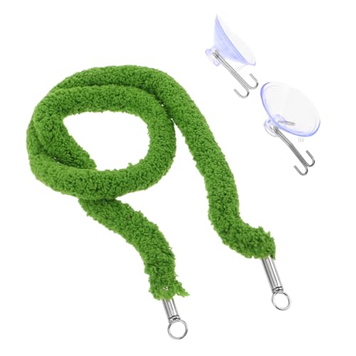 Abaodam Flexible Reptile Climbing Vines for Terrarium Tanks Bendable Artificial Vine Rope with Moss Texture Snake Tank Climbing Accessories for Jungle Scenery and Lizard Enclosures