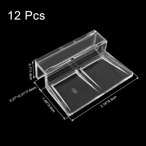 12 Pack Aquarium Lid Clips DIY Aquarium Lid Holder Clear Acrylic Fish Tank Support 8MM Aquarium Glass Holder(8MM) - size: 8MM