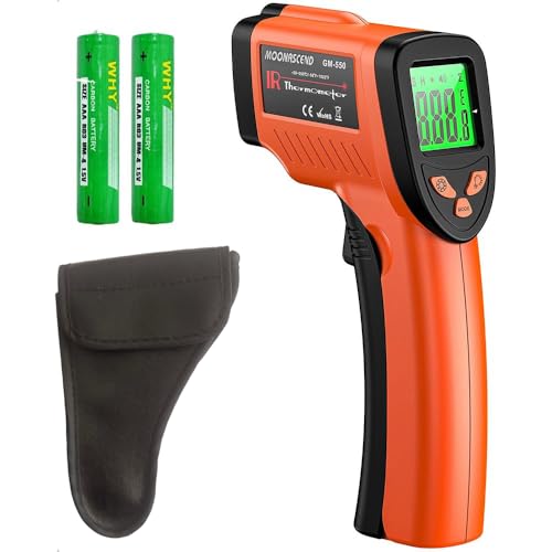 Infrared Thermometer Gun, -58°F to 1022°F, 12:1 Non-Contact | Fast Surface Temperature Reading，12:1 Non-Contact Measurement，Ideal for Cooking & Home Repairs - color: Orange/-58°F to 1022°F