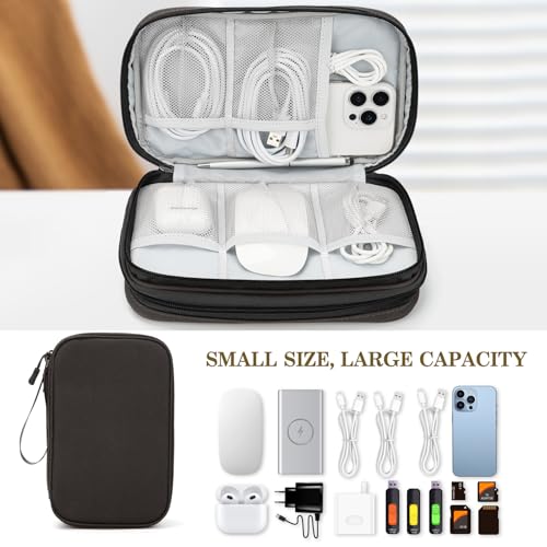 FYY Electronic Organizer, Travel Tech Pouch Bag, Large, Coffee - color: Coffee, size: 9.1 x 5.9 x 3.15 inches