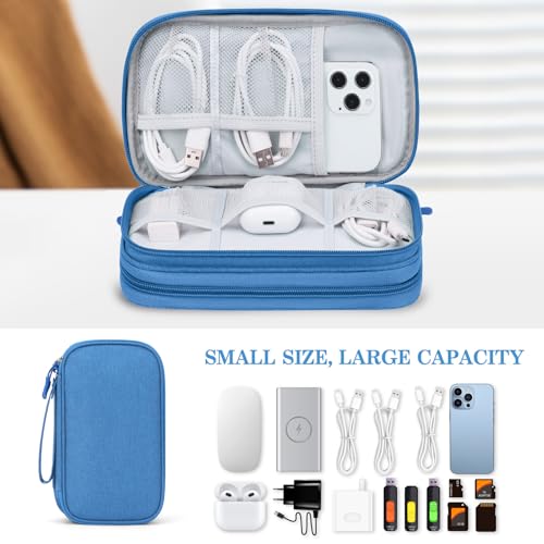 FYY Electronic Organizer, Travel Tech Pouch Bag, Medium, Cyan - color: Cyan, size: 8.3 x 5 x 2.6 inches