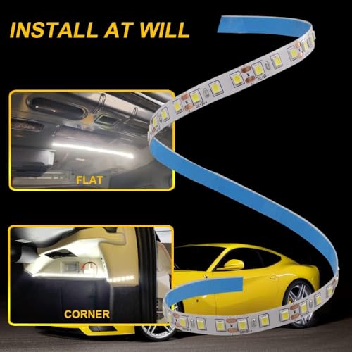 BMTxms LED Strip Light for Car Interior，12" 2835 SMD LED Trunk Light Super Brightness Cool White Universal fit for Car Trunk Cargo Area - size: 12"/30cm-1pcs