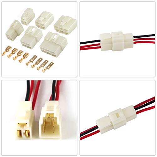 Glarks 400Pcs 6.3mm 1 2 3 4 6 8 9 Pin Electrical Automotive Wire Connector Male Female Socket Plug and Pin Header Crimp Wire Terminals Kit for Motorcycle, Bike, Car, Boats - size: 400Pcs 1 2 3 4 6 8 9 Pin