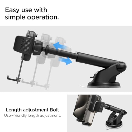Spigen Telescopic Arm & Adjustable Grip Car Mount for Dashboard/Windshield - color: Black