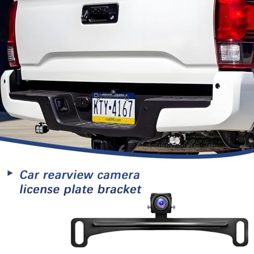 Car Rear View Camera License Plate Bracket, Anti-Rust Vehicle License Plate Back up Camera Mount, Automotive Dashcam Mirror Reverse Rear Installation Holder, Universal for Vehicles