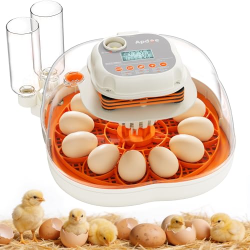 APDOE Egg Incubators for Hatching Eggs, Temperature and Humidity Control, Automatic Egg Turning, Egg Candler, External Water Bottle, Air Vent, for Chicken, Duck & Quail Eggs, 12 Eggs + 30 Quail Eggs - size: 12 Eggs + 30 Quail Eggs