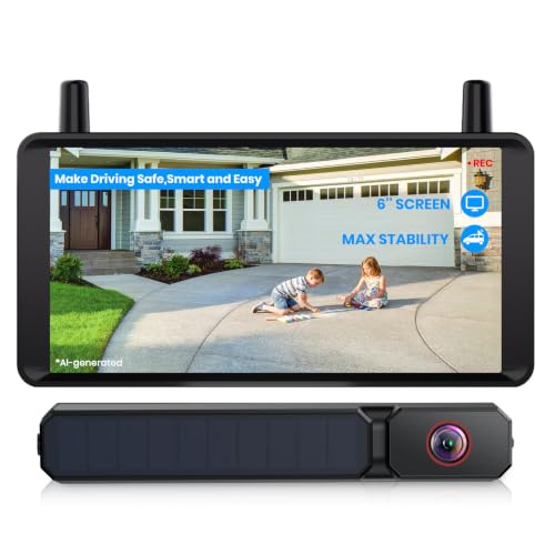 AUTO-VOX 6 Inch Solar Backup Camera Wireless, 1 Minute Easy Install