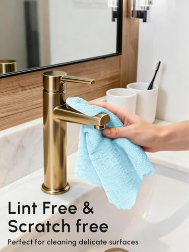 Microfiber Cleaning Cloths Roll 75 Pack 12x12 Inch Lint Free - color: Blue Ripple