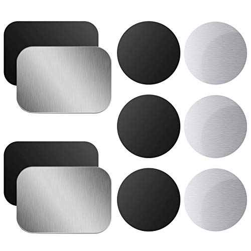 OWLKELA 10 Pcs Mount Metal Plate, Black and Silver - color: Black & Silver