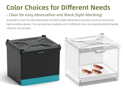 Cricket Keeper - Multi Purpose Insect Habitat for Crickets, Dubia Cockroaches, breadworms, and Silkworms, with Ventilation and Breathability (No Assembly Needed) (Black) - color: black