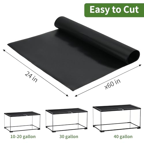 24"x60" Bearded Dragon Tank Accessories Reptile Mat 40 Gallon, Non-Slip Reptile Tank Liner with 4 Carpet Corners, Reusable Bearded Dragon Tank Flooring for Bearded Dragon, Leopard Gecko,Lizard