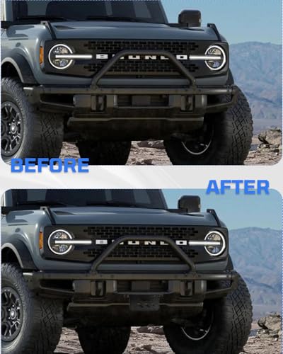 for Bronco Front License Plate Bracket, Steel License Plate Holder No-Drill Required Compatible with 2021 2022 2023 2024 2025 2026 Ford Bronco with Heavy-Duty Modular Bumper 2/4 Door - size: For Bronco Modular Bumper