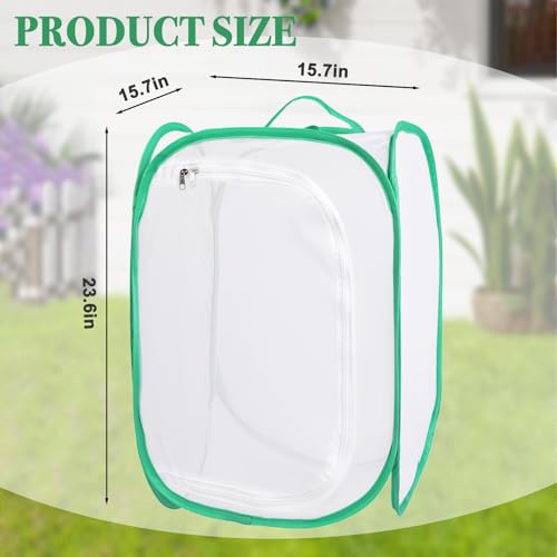 Gardon Mesh Plant Enclosure, Pop-Up Mesh Plant Cover from Pests, Birds, Animals, Plant Netting Cage for Tomato, Fruit, Vegetables, Flowers with Zipper Door 15.7 x 15.7 x 23.6 Inch