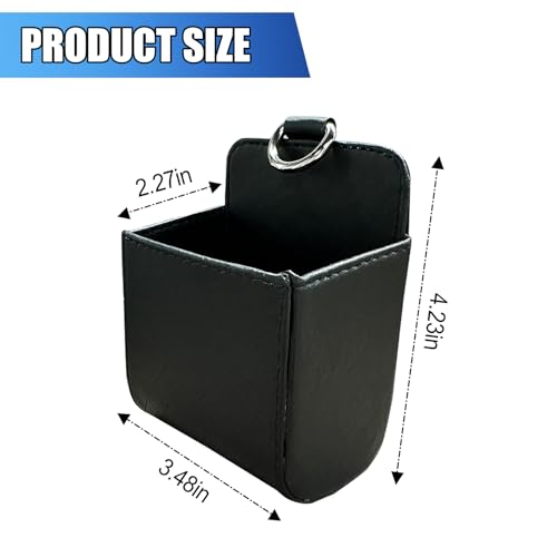 Car Vent Storage Bag, Leather Car Dashboard Organizer Pocket, Black - color: Black