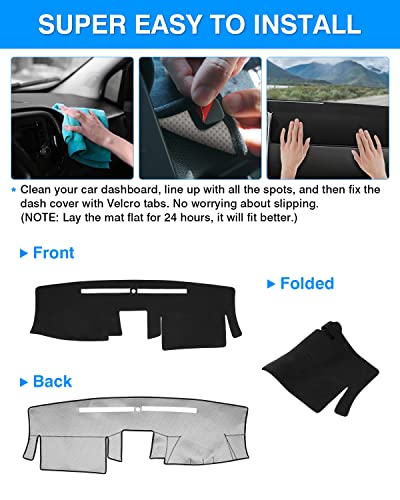 Autorder Dashboard Cover Mat Fit for 2005-2021 Nissan Frontier/2009-2012 Suzuki Equator Accessories Dash Cover Flannel Dash Mat Sunshade Glare UV Rays Protector - size: Black 05-21 Nissan Frontier