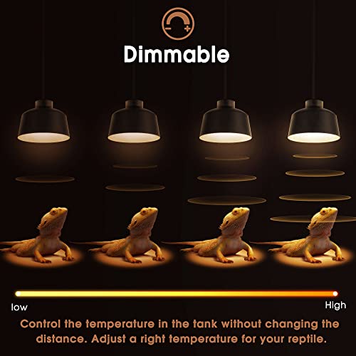 Briignite Reptile Heat Bulb 2 Pack, 75W UVA Reptile Light Bulbs, Dimmable Heat Lamp Bulbs Basking Spot Light Bulb for Reptiles, Amphibian, Bearded Dragon, Lizard, Chicken - color: Cream-75w Th11