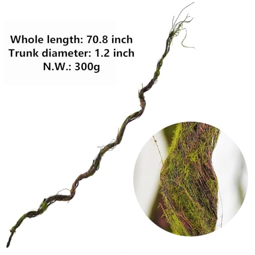 70.86" Fake Tree Branches Grapevine Moss Garland Wall Vines | Artificial Reptile Climbing Twigs Tree Trunk for Cherry Blossom Flowers Hanging Wedding Garden Halloween Outdoor Decoration - size: 5ft 11in