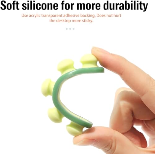 Cute Pea Cable Clips, USB Cable Organizer, Charging Cord Holder, Wire Management for Car Office Desk Workbench Bedroom Bedside Nightstand (6-Pack)
