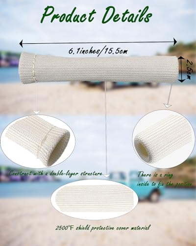Spark Plug Wire Protector Cover - 8 Pcs 6 Inch 2500°F Spark Plug Boot Heat Shield Sleeve, High Temp Fiberglass Thermal Sleeve Prevent Wire Melting for LS1 LS2 SBC BBC 350 454 Engine Header, White - color: White