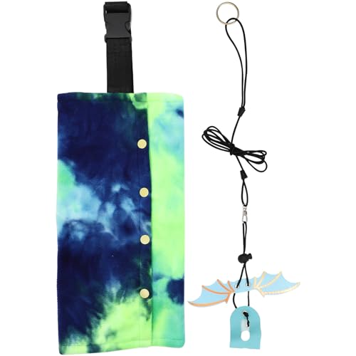 Cabilock Adjustable Blue Outdoor Lizard Carrier Bag with Leash Portable Reptile Travel Sling for Bearded Dragon and Small Reptiles