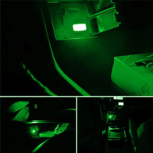 iJDMTOY USB Mini LED Car Interior Ambient Atmosphere Accent Lighting Kit - color: Green