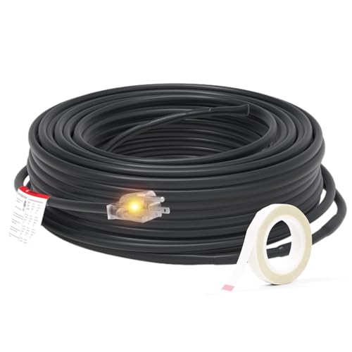 HEATIT 8JHSF1 Self Regulating Pre-Assembled Heating Cable with Spacer and Clips, Heat Tape for Roof Deicing and Pipe Freeze Protection,120V 8W/ft, 6FT - color: 8W/FT (KIT), style: 6FT