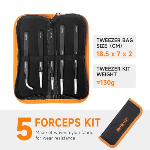 TOWOT 3 PCS Precision Tweezers Set, Premium Anti-static Stainless Steel Electronics Tweezers for Craft, Soldering, Jewelry Making, and Experimental Work Industrial Tweezers - style: set