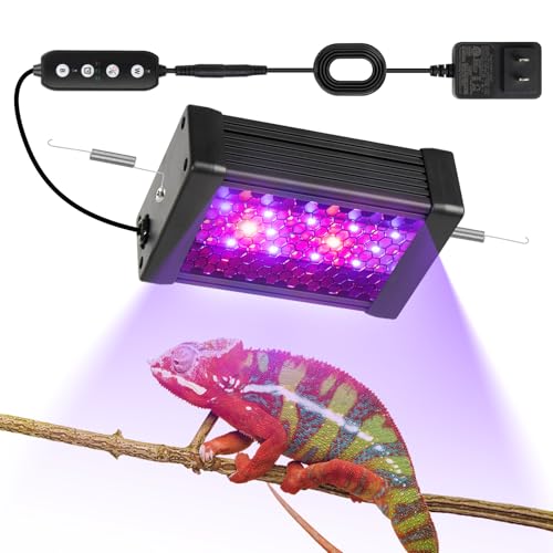 HNRLOY UVB Reptile Light,5Inch UVA UVB LED Heater Lamp Bar for Bearded Dragon, Turtles, Gecko, Snake, Lizard, Adjustable 6/10/12H Timer, Dimmable with 3 Lighting Modes - size: 5Inch