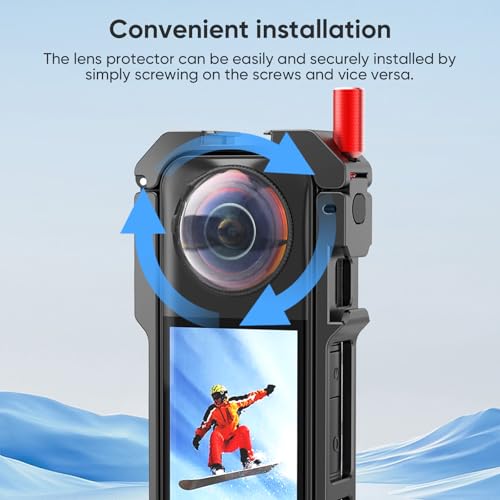 6-in-1 Accessories Kit for Insta360 X5, Included Insta 360 X5 Premium Lens Guard, Metal Protective Case, 2 Pack of Tempered Glass Film Screen Protector, Silicone Protective Cover Bundle Kit