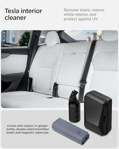 Spigen Car Interior Seat Cleaner & Stain Remover Kit & CyberCase for Tesla