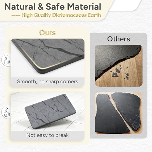Reptile Basking Platform, 5.9''x9.8'' Diatomaceous Earth Feeding Mat Slate Habitat Accessories for Bearded Dragon Tortoise Lizard Gecko Snake Turtle Tank - size: 5.9''x9.8''
